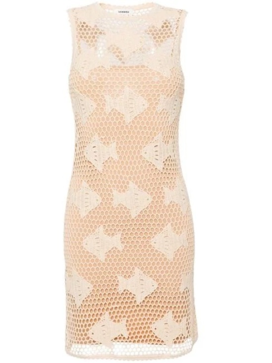 Sandro Other - Sandro Crochet Fish Motif Dress in Cream